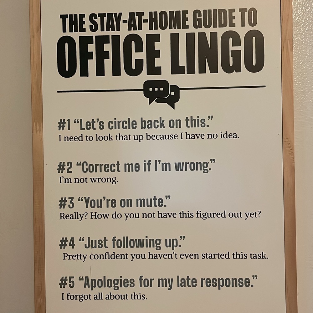 Office Lingo Wall Art - Black and White